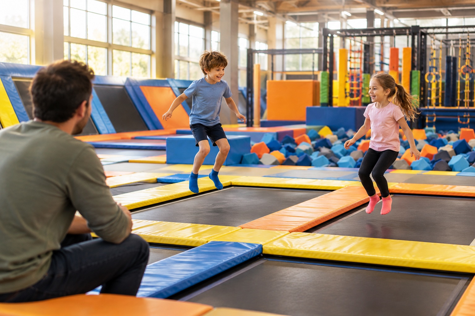 Ilustracja oferty Fun Zone Warszawa – park trampolin — nie przedstawia konkretnego miejsca ani usługi
